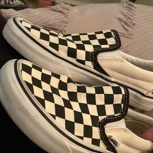 Brand new checkered vans worn once